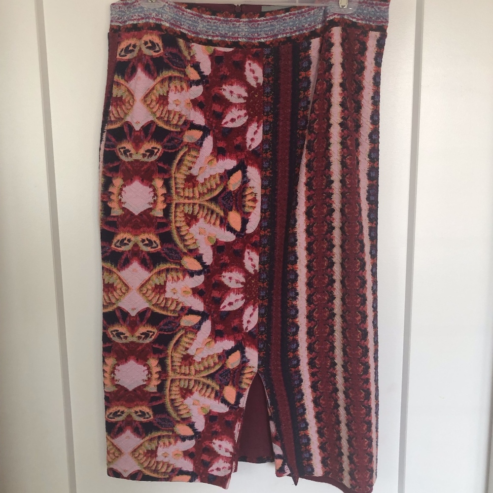 Anthropologie Maeve Patterned Skirt